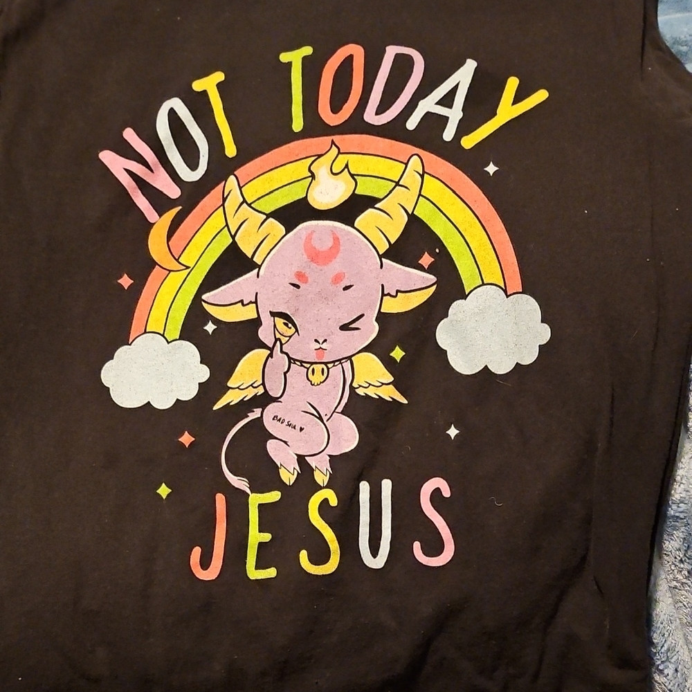 Womens Graphic Tee - Black with Colorful Design